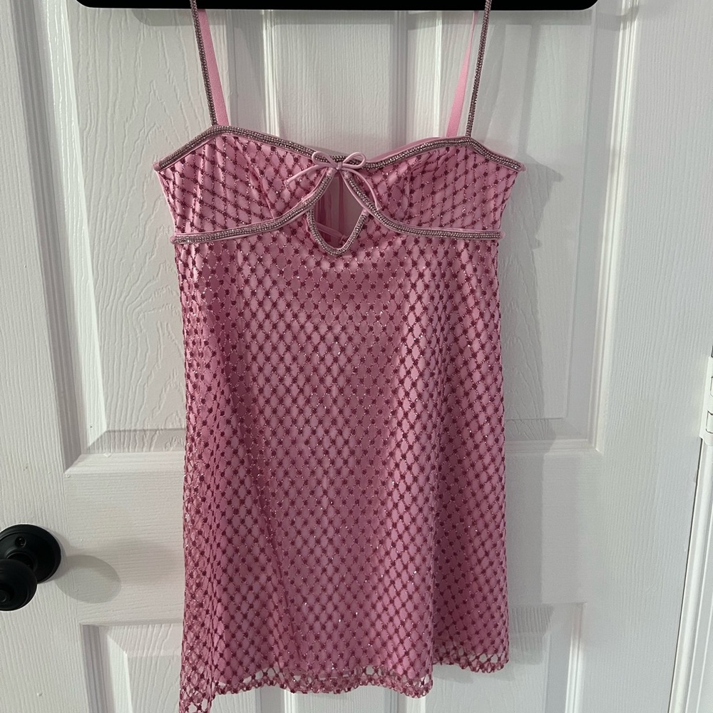 For Love and Lemons Glitter Slip Dress-Pink- XXS NWT!